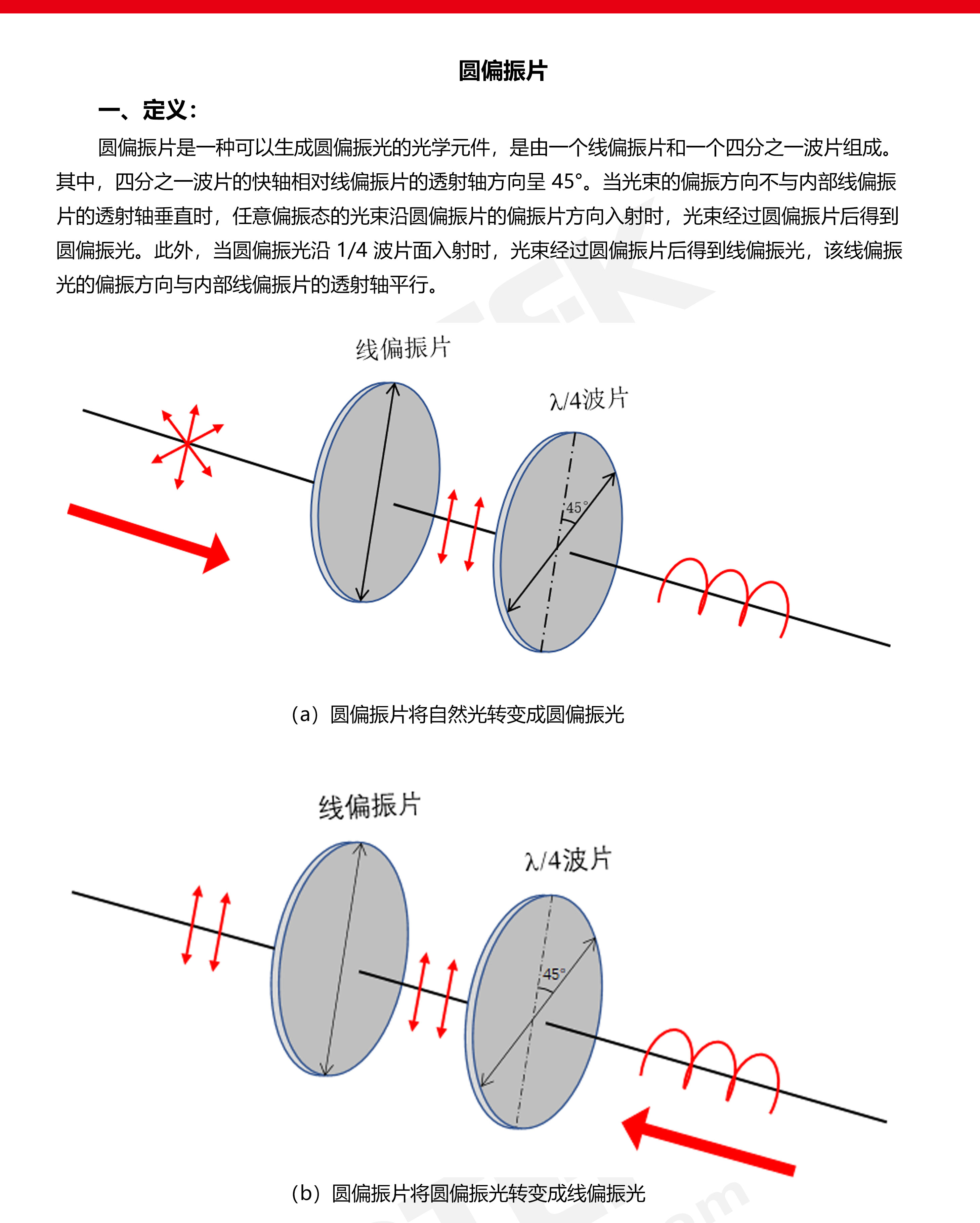 光学元件 偏振光学元件 偏振片 薄膜左旋圆偏振片